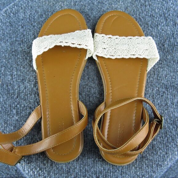 FOREVER 21 Women Ankle Strap Sandal Shoes Size‎ 8 Medium Brown Synthetic - Picture 6 of 9
